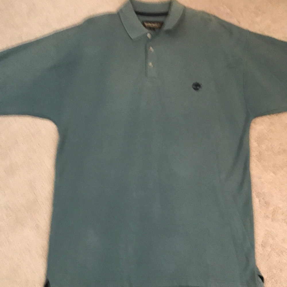 Timberland greenish blue (teal) 3 button short sleeve polo